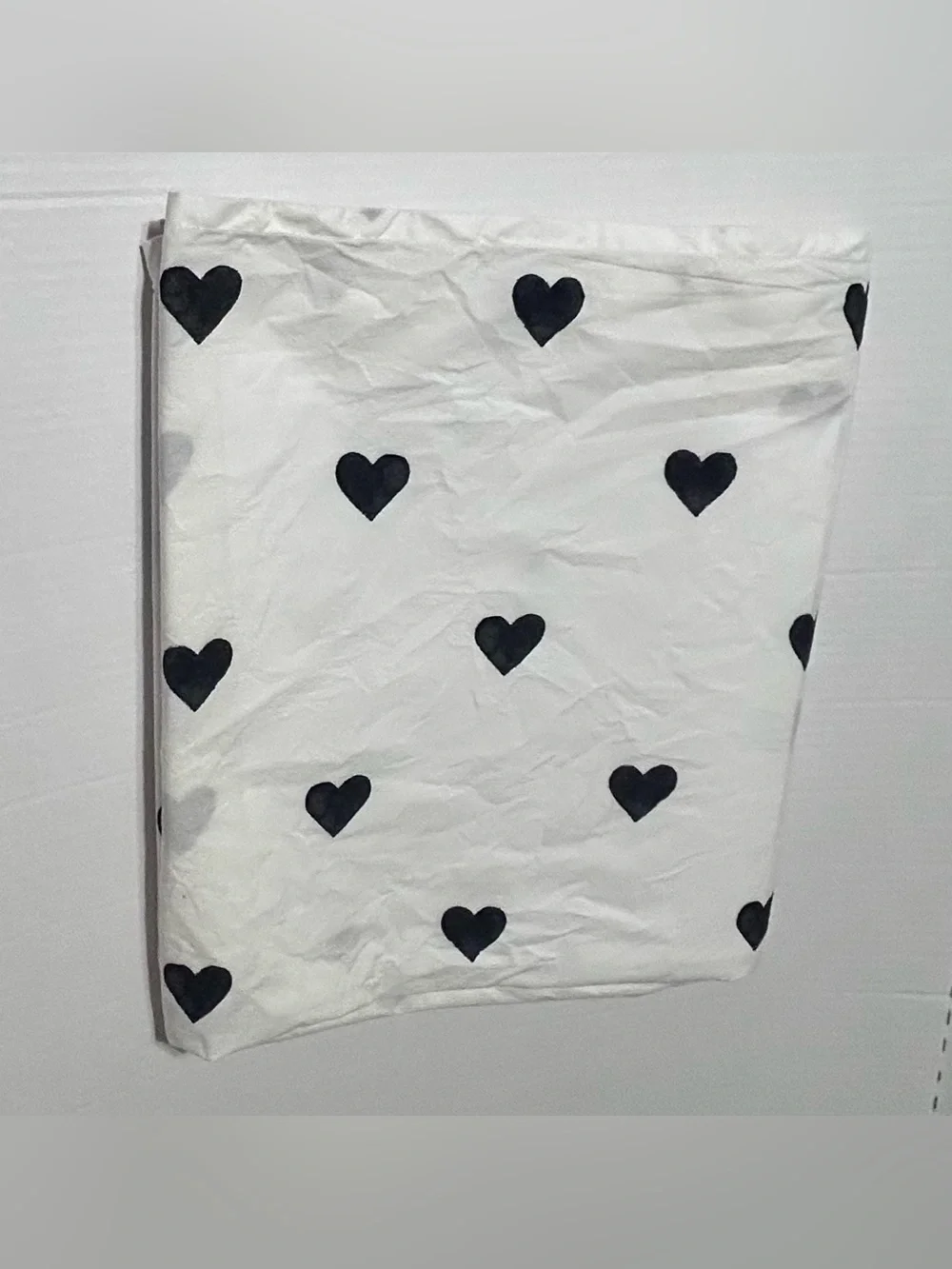 Pottery Barn Teen Emily & Meritt Black Hearts XL Twin Flat Sheet